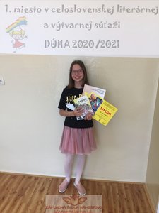 1. miesto v celoslovenskej literárnej a výtvarnej súťaži DÚHA 2020/2021